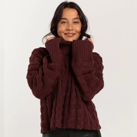 FREE PEOPLE Soul Searcher Mock Neck Womens Sweater NWOT - Picture 7 of 17